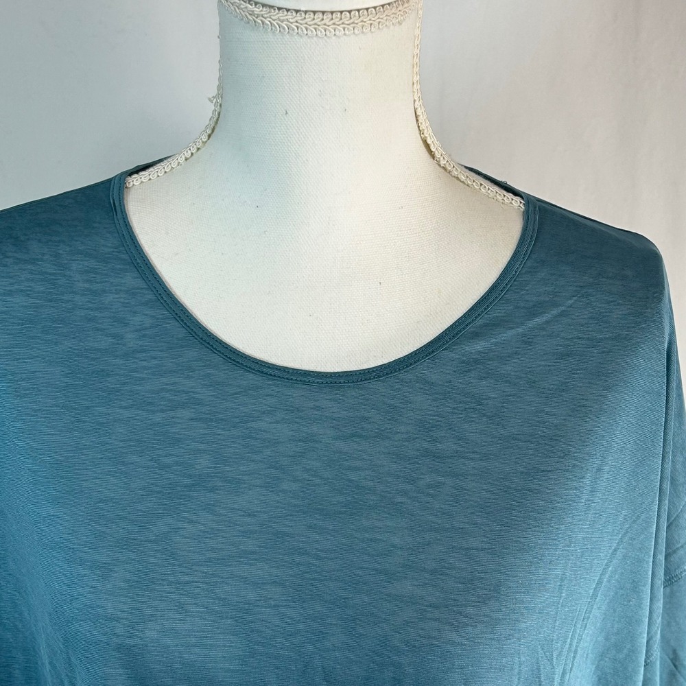 Athleta Long Sleeve Crew Neck Top Teal Blue XL Relaxed FitAthleta - Picture 2 of 7